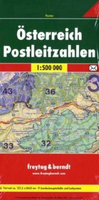 Cover Freytag & Berndt Poster Österreich, Postleitzahlen, gefalzt