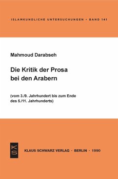 Cover Die Kritik der Prosa bei den Arabern