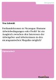 Freihandelszonen in Nicaragua: Humane Arbeitsbedingungen oder Profit? Ist ein Ausgleich zwischen den Interessen der Arbeitgeber und Arbeiterinnen in den nicaraguanischen Maquilas möglich?