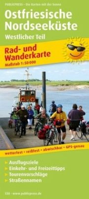 PublicPress Rad- und Wanderkarte Ostfriesische Nordseeküste, Westlicher Teil