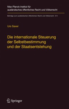 Die internationale Steuerung der Selbstbestimmung und der Staatsentstehung - Saxer, Urs
