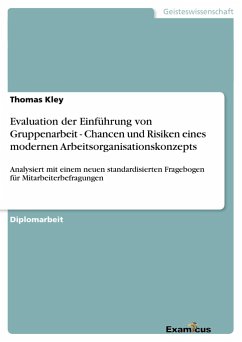 Evaluation der Einführung von Gruppenarbeit - Chancen und Risiken eines modernen Arbeitsorganisationskonzepts - Kley, Thomas