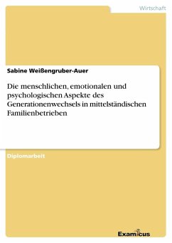 Die menschlichen, emotionalen und psychologischen Aspekte des Generationenwechsels in mittelständischen Familienbetrieben - Weißengruber-Auer, Sabine