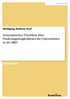 Systematischer Überblick über Förderungsmöglichkeiten für Unternehmen in der BRD - Graf, Wolfgang Andreas
