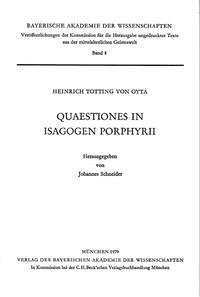 Quaestiones in Isagogen Porphyrii - Totting von Oyta, Heinrich