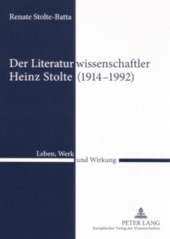 Cover Der Literaturwissenschaftler Heinz Stolte (1914-1992)