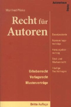 Recht für Autoren - Plinke, Manfred