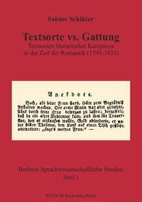 Textsorte vs. Gattung