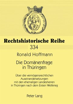 Die Domänenfrage in Thüringen - Hoffmann, Ronald