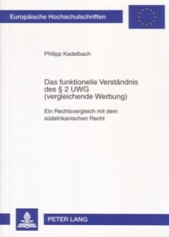 Cover Das funktionelle Verständnis des 2 UWG (vergleichende Werbung)
