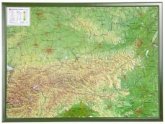 Österreich, Reliefkarte, Groß, mit Holzrahmen