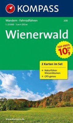 Cover Kompass Karte Wienerwald, 2 Bl. m. Kompass Naturführer Wiesenblumen