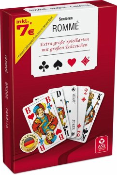 ASS Altenburger Spielkarten 70076 - Senioren Romme, Folienetui, extra große Karten