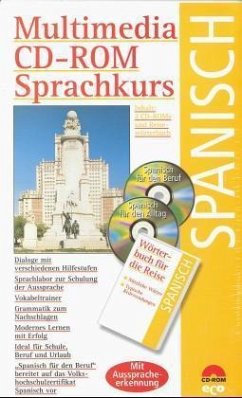 Spanisch, 2 CD-ROMs u. Reisewörterbuch / Multimedia CD-ROM Sprachkurs, CD-ROMs