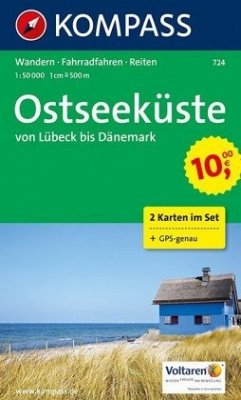 Kompass Karte Ostseeküste von Lübeck bis Dänemark, 2 Bl.