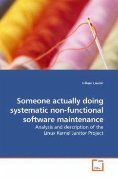 Someone actually doing systematic non-functional software maintenance - Løvdal, Håkon