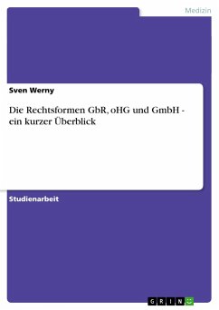 Die Rechtsformen GbR, oHG und GmbH - ein kurzer Überblick - Werny, Sven