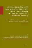 Medical Synonym Lists from Medieval Provence: Shem Tov Ben Isaac of Tortosa: Sefer Ha - Shimmush. Book 29