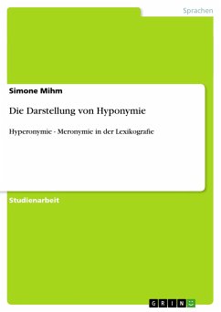 Die Darstellung von Hyponymie - Mihm, Simone