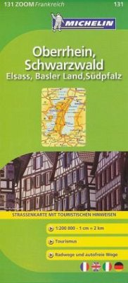 Michelin Karte Oberrhein, Schwarzwald, Elsass, Basler Land, Südpfalz. Foret Noire, Alsace, Vallée du Rhin