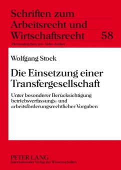 Die Einsetzung einer Transfergesellschaft - Stock, Wolfgang