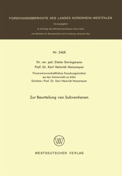 Zur Beurteilung von Subventionen - Ewringmann, Dieter