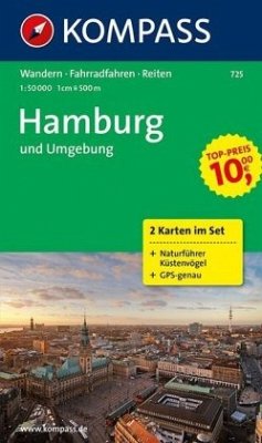 Kompass Karte Hamburg und Umgebung, 2 Bl. m. Kompass Naturführer Küstenvögel an Nord- und Ostsee