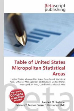 Table of United States Micropolitan Statistical Areas