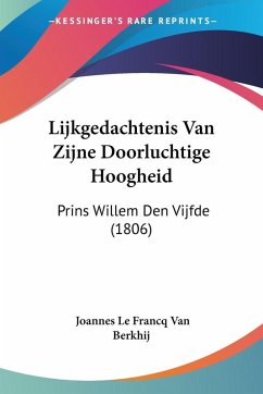 Cover Lijkgedachtenis Van Zijne Doorluchtige Hoogheid
