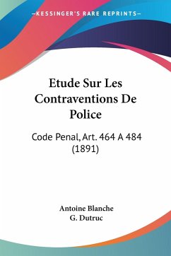 Etude Sur Les Contraventions De Police