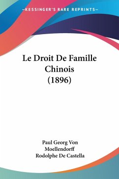 Le Droit De Famille Chinois (1896)