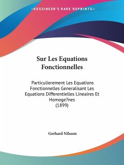 Sur Les Equations Fonctionnelles - Nilsson, Gerhard