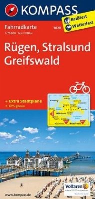 KOMPASS Fahrradkarte Rügen - Stralsund - Greifswald / Kompass Fahrradkarten