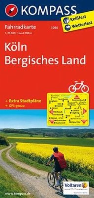 KOMPASS Fahrradkarte 3056 Köln - Bergisches Land 1:70.000 / Kompass Fahrradkarten