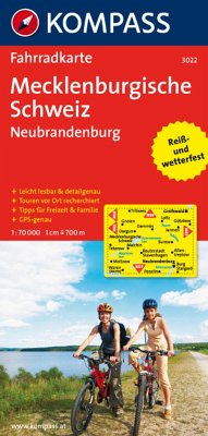 KOMPASS Fahrradkarte 3022 Mecklenburgische Schweiz - Neubrandenburg 1:70.000 / Kompass Fahrradkarten