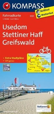 Kompass Fahrradkarte Usedom, Stettiner Haff, Greifswald / Kompass Fahrradkarten