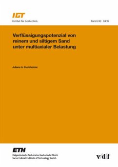 Cover Verflüssigungspotenzial von reinem und siltigem Sand unter multiaxialer Belastung