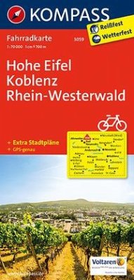 Kompass Fahrradkarte Hohe Eifel, Koblenz, Rhein-Westerwald / Kompass Fahrradkarten