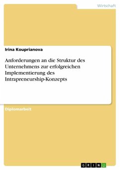 Anforderungen an die Struktur des Unternehmens zur erfolgreichen Implementierung des Intrapreneurship-Konzepts - Kouprianova, Irina