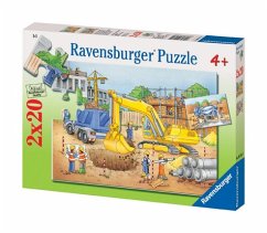 Ravensburger 09161 - Vorsicht Baustelle, 2 x 20 Teile Puzzle