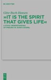 &quote;It is the Spirit that Gives Life&quote;