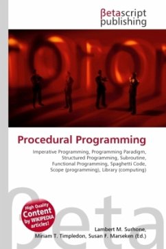 Procedural Programming Procedural Programming