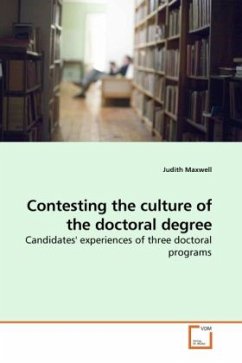 Contesting the culture of the doctoral degree - Maxwell, Judith