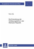 Die Entwicklung der Verfassungslehre in der Weimarer Republik