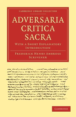 Adversaria Critica Sacra - Scrivener, Frederick Henry Ambrose