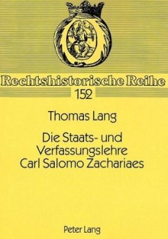 Cover Die Staats- und Verfassungslehre Carl Salomo Zachariaes