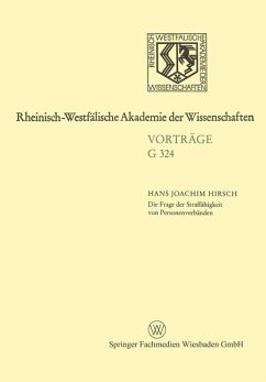 Die Frage der Straffähigkeit von Personenverbänden - Hirsch, Hans Joachim