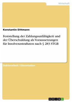 Feststellung der Zahlungsunfähigkeit und der Überschuldung als Voraussetzungen für Insolvenzstraftaten nach § 283 STGB