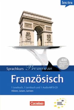 Cover lex:tra Französisch Sprachkurs Premium, 1 Lesebuch, 1 Lernbuch und 1 Audio-MP3-CD