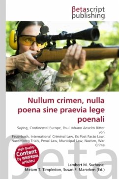 Cover Nullum crimen, nulla poena sine praevia lege poenali